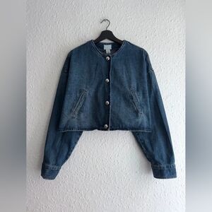 H&M Blue Jean Jacket with Button Detail